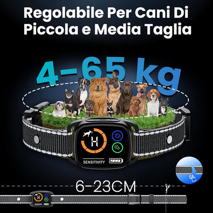 Bark Collar, Dog Bark Collar with 6 Adjustable Sensitivity, 3 Mode Beep/Vibration/Beep&Vibration, Rechargeable Smart Barking Collar for Large Medium Dogs, IP67 Waterproof Bark Training Collar