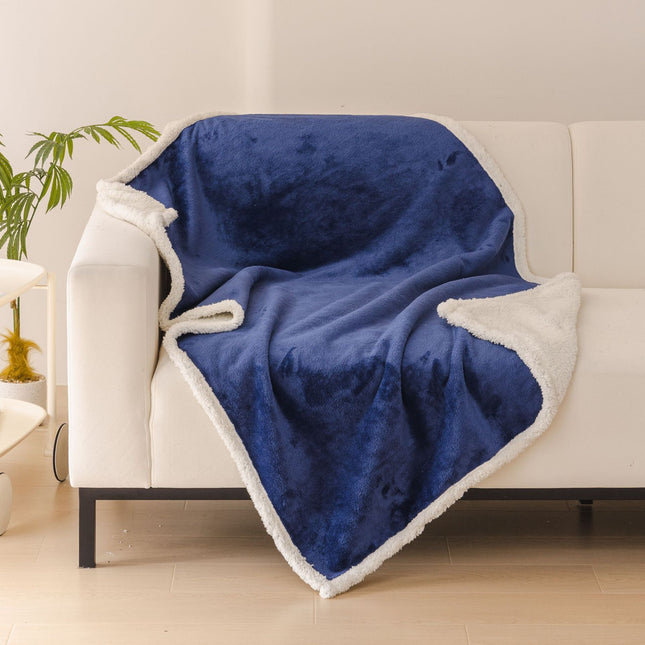 Dog Blankets for Small Dogs - Waterproof Cat Blanket Washable -  Fleece Puppy Blanket, Soft Plush Reversible Throw Protector for Bed Couch Car Sofa, 27"X40", Navy Blue