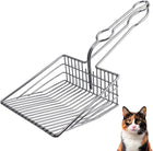 Cat Litter Scoop - Extra Large Heavy Duty Metal Kitty Litter Scoop, Premium Stainless Steel Cat Poop Scooper, Durable Sifting Shovel with Long Handle for Easy Cleanup, Best cat scooper for litter box