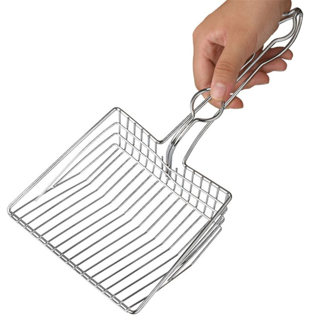 Cat Litter Scoop - Extra Large Heavy Duty Metal Kitty Litter Scoop, Premium Stainless Steel Cat Poop Scooper, Durable Sifting Shovel with Long Handle for Easy Cleanup, Best cat scooper for litter box