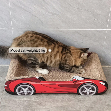 Bestselling Red Racing Car Cat Scratcher Bed | Corrugated Cardboard Durable Cat Bed + Scratcher 2-in-1, Suitable for Cats Under 7kg(PINK)