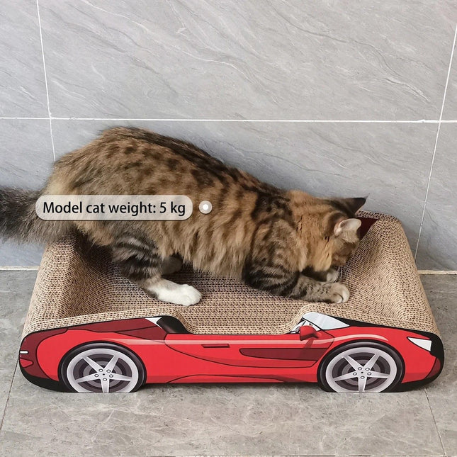 Bestselling Red Racing Car Cat Scratcher Bed | Corrugated Cardboard Durable Cat Bed + Scratcher 2-in-1, Suitable for Cats Under 7kg(PINK)