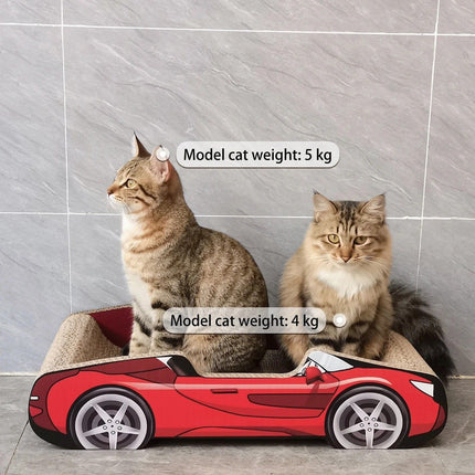 Bestselling Red Racing Car Cat Scratcher Bed | Corrugated Cardboard Durable Cat Bed + Scratcher 2-in-1, Suitable for Cats Under 7kg(PINK)
