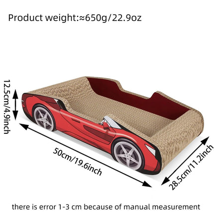 Bestselling Red Racing Car Cat Scratcher Bed | Corrugated Cardboard Durable Cat Bed + Scratcher 2-in-1, Suitable for Cats Under 7kg(PINK)