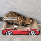 Bestselling Red Racing Car Cat Scratcher Bed | Corrugated Cardboard Durable Cat Bed + Scratcher 2-in-1, Suitable for Cats Under 7kg