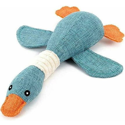 Puppy Dog Toy Accessories Blue, Soft Surprise Gift Plush Interactive Dog Toy in the Shape of a Wild Goose, 32cm
