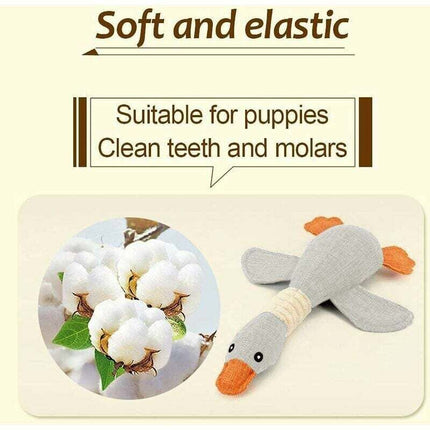 Puppy Dog Toy Accessories Blue, Soft Surprise Gift Plush Interactive Dog Toy in the Shape of a Wild Goose, 32cm