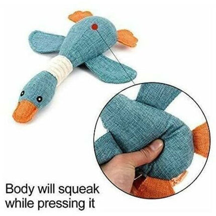 Puppy Dog Toy Accessories Blue, Soft Surprise Gift Plush Interactive Dog Toy in the Shape of a Wild Goose, 32cm
