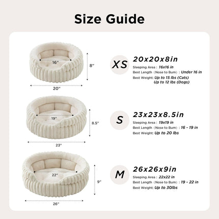 Round Corduroy Cat Bed