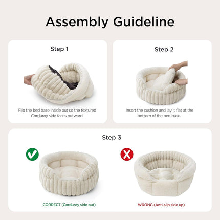 Round Corduroy Cat Bed