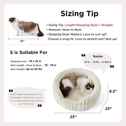 Round Corduroy Cat Bed