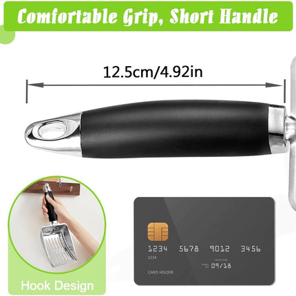 Cat Litter Scoop - Stainless Steel Metal Cat Litter Scoop-Kitty Metal Scooper-Sturdy Mesh Scooper - Mesh Shovel-Easy to Clean - Suitable for Cat Litter Box - Light Black