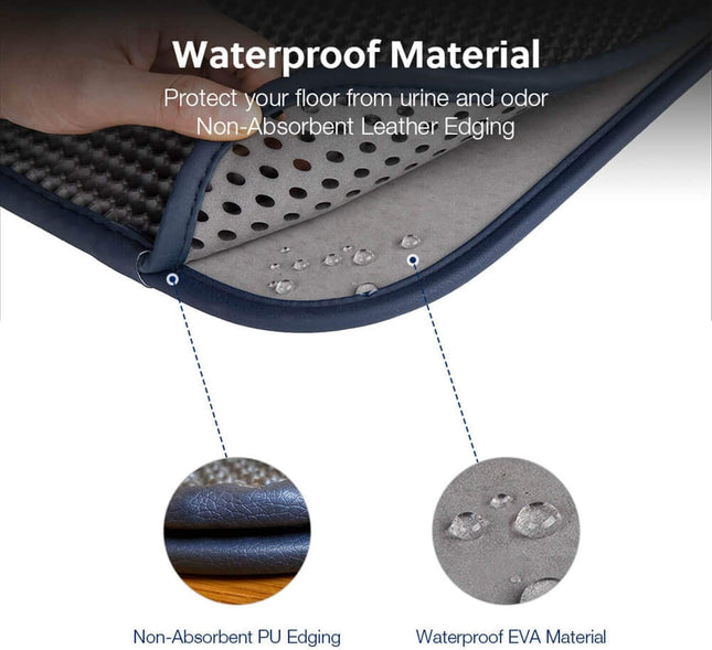 Cat Litter Mat, Kitty Litter Trapping Mat, Honeycomb Double Layer Mats, No Phthalate, Urine Waterproof, Easy Clean, Scatter Control, Catcher Litter Tray Box Rug Carpet