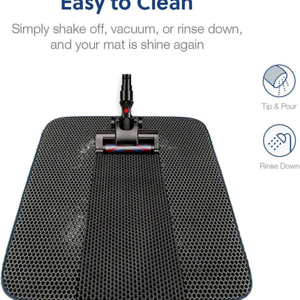 Cat Litter Mat, Kitty Litter Trapping Mat, Honeycomb Double Layer Mats, No Phthalate, Urine Waterproof, Easy Clean, Scatter Control, Catcher Litter Tray Box Rug Carpet