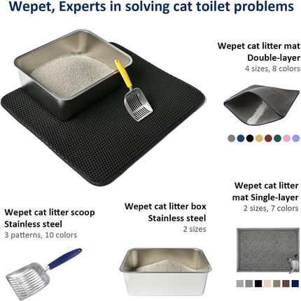Stainless Steel Cat Litter Box, High Sides Kitten Toilet, Top Open Pet Tray, Non-Stick, Odorless, Rt-Resistant, Easy-Clean Pan, Silver Box (24x16x6 Inch)