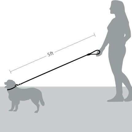 5 FT Strong Dog Leash with Comfortable Foam Handle and Highly Reflective Threads with Metal Clasp and Rubber Enhanced Joint Dog Leashes for Medium and Large Dogs Black