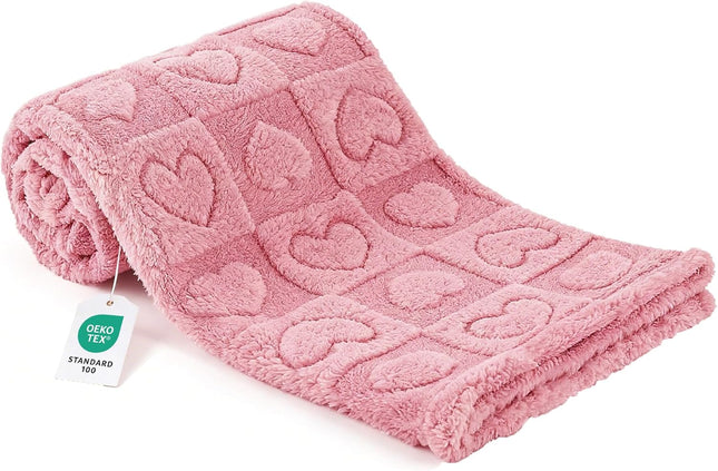 Pet Blanket for Dogs Cats, Ultra Soft Fuzzy Fleece 300GSM, Washable Small Dog Blanket, Premium Plush Puppy Bed Cover Couch, Calming Cat Crate Mat (Pink, 25x35) Pink 25x35"