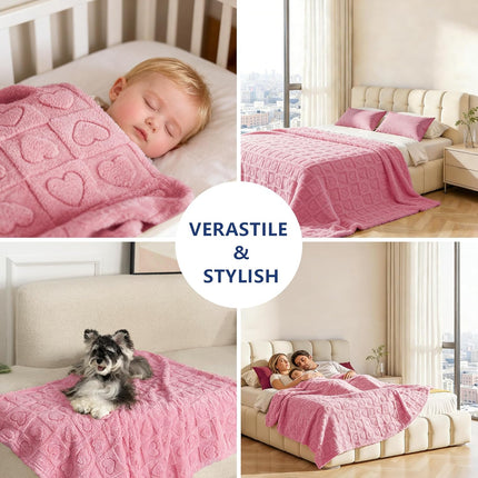 Pet Blanket for Dogs Cats, Ultra Soft Fuzzy Fleece 300GSM, Washable Small Dog Blanket, Premium Plush Puppy Bed Cover Couch, Calming Cat Crate Mat (Pink, 25x35) Pink 25x35"