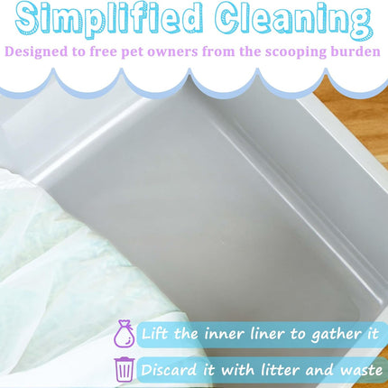 Large Cat Litter Liners, Jumbo Drawstring Leakproof Bags for IRIS Cat Litter Boxes, Heavy Duty 2 MIL Tear-Resistant Extra Durable Disposable Bags for Most Cat Litter Pans, 42“ x 20”, 16PCS
