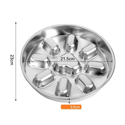 Slow Feeder Dog Bowl Stainless Steel Non Slip Puzzle Maze Bowl Slow Down Eating