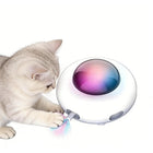 Automatic Electric Cat Toy with Feather Wand USB Rechargeable UFO