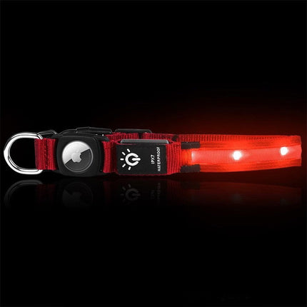 Luminous LED Pet Dog Collar Light-up USB Rechargeable Dog Collar Red - S