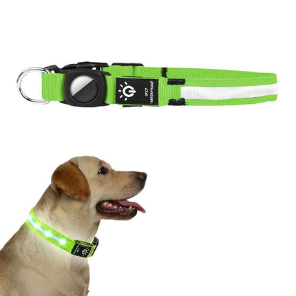 Luminous LED Pet Dog Collar Light-up USB Rechargeable Dog Collar Red - S