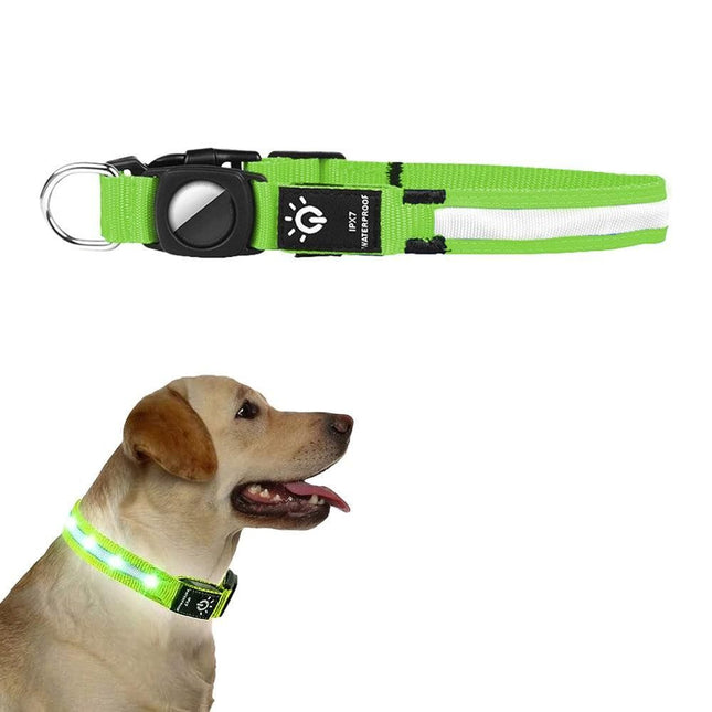 Luminous LED Pet Dog Collar Light-up USB Rechargeable Dog Collar Red - S