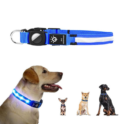 Luminous LED Pet Dog Collar Light-up USB Rechargeable Dog Collar Red - S