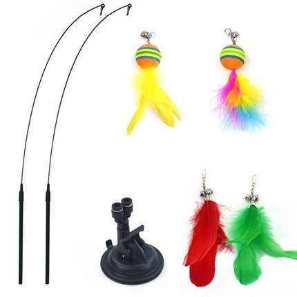 20Pcs Interactive Cat Wand Toys with Feather Replacements for Cats Play and Exercise