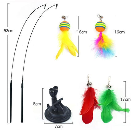 20Pcs Interactive Cat Wand Toys with Feather Replacements for Cats Play and Exercise