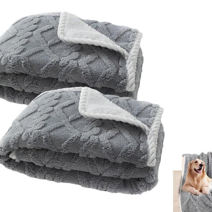 Pet Blanket for Couch Protection – Waterproof 2-Pack (Grey)