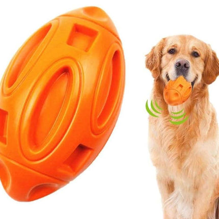 Puppy Chew Ball With Squeaker Dog Chew Toys Squeaky Dog Toys For Aggressive Chewers-Orange