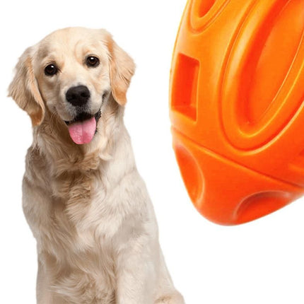 Puppy Chew Ball With Squeaker Dog Chew Toys Squeaky Dog Toys For Aggressive Chewers-Orange