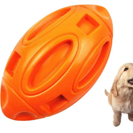 Puppy Chew Ball With Squeaker Dog Chew Toys Squeaky Dog Toys For Aggressive Chewers-Orange
