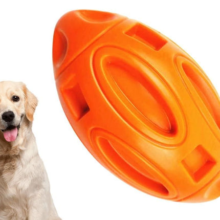 Puppy Chew Ball With Squeaker Dog Chew Toys Squeaky Dog Toys For Aggressive Chewers-Orange