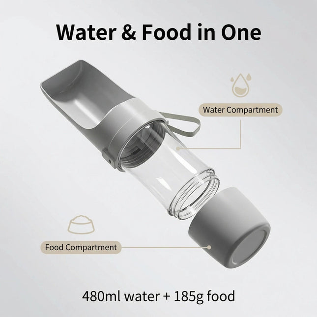 Portable Dog Water Food Cup 2-in-1 Travel Pet Feeder Water Bowl