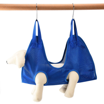 Dog Grooming Sling Multifunctional Pet Grooming Hammock Helper for Bathing Washing Grooming and Trimming NailBlue S