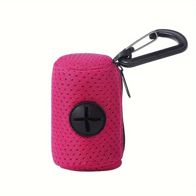 Portable Poop Bag Holder Dispenser with Carabiner Clip