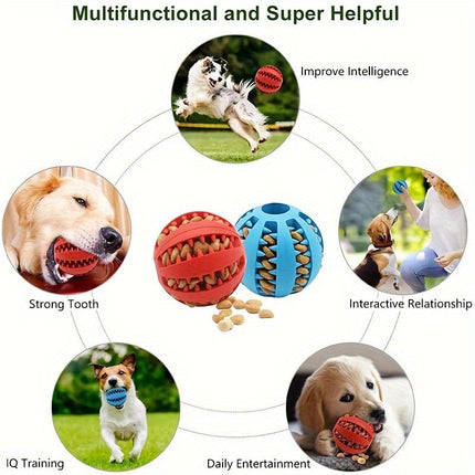 Interactive Dog Chew Toy for Small Breeds - Durable Rubber Treat Dispensing Ball for Dental Cleaning, Slow Feeding, and Fun Playtime with Your Furry Friend (5cm, Red)