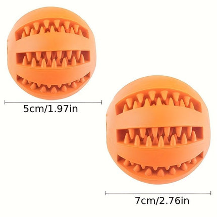 Interactive Dog Chew Toy for Small Breeds - Durable Rubber Treat Dispensing Ball for Dental Cleaning, Slow Feeding, and Fun Playtime with Your Furry Friend (5cm, Red)