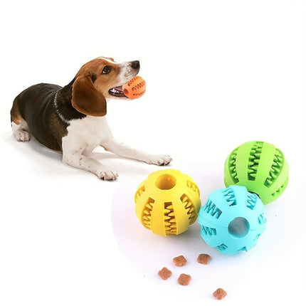 Interactive Dog Chew Toy for Small Breeds - Durable Rubber Treat Dispensing Ball for Dental Cleaning, Slow Feeding, and Fun Playtime with Your Furry Friend (5cm, Red)