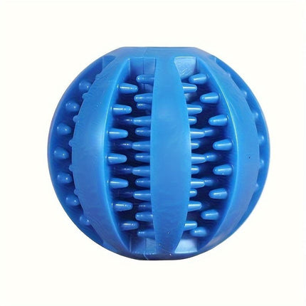 Interactive Dog Chew Toy for Small Breeds - Durable Rubber Treat Dispensing Ball for Dental Cleaning, Slow Feeding, and Fun Playtime with Your Furry Friend (7cm, Cyan)