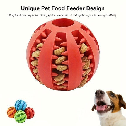 Interactive Dog Chew Toy for Small Breeds - Durable Rubber Treat Dispensing Ball for Dental Cleaning, Slow Feeding, and Fun Playtime with Your Furry Friend (7cm, Cyan)