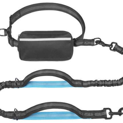 Hands-Free Dog Leash Set with Waist Belt and Storage Pouch