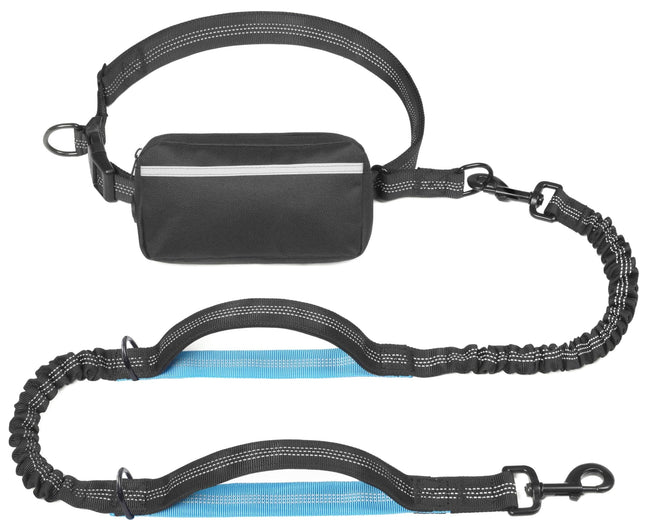 Hands-Free Dog Leash Set with Waist Belt and Storage Pouch