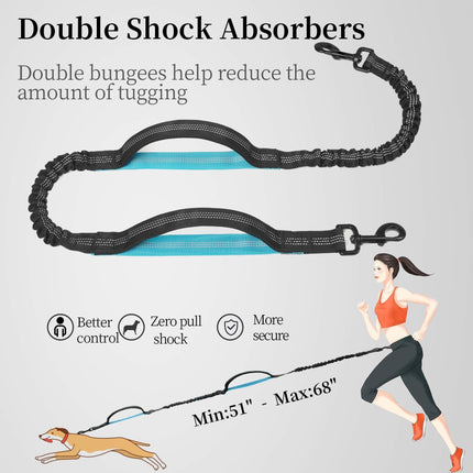 Hands-Free Dog Leash Set with Waist Belt and Storage Pouch