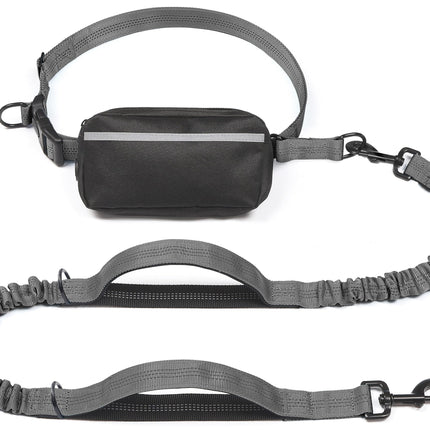 Hands-Free Dog Leash Set with Waist Belt and Storage Pouch