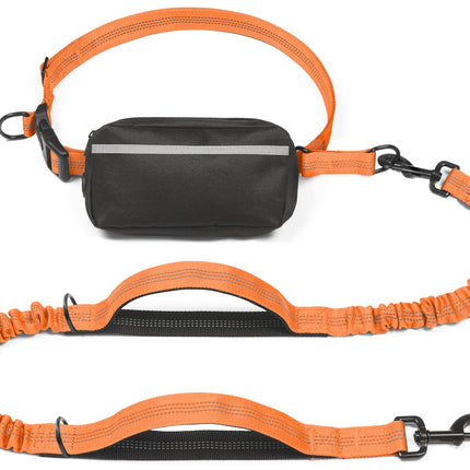 Hands-Free Dog Leash Set with Waist Belt and Storage Pouch