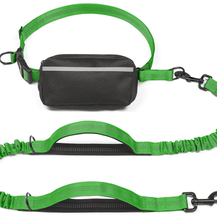 Hands-Free Dog Leash Set with Waist Belt and Storage Pouch